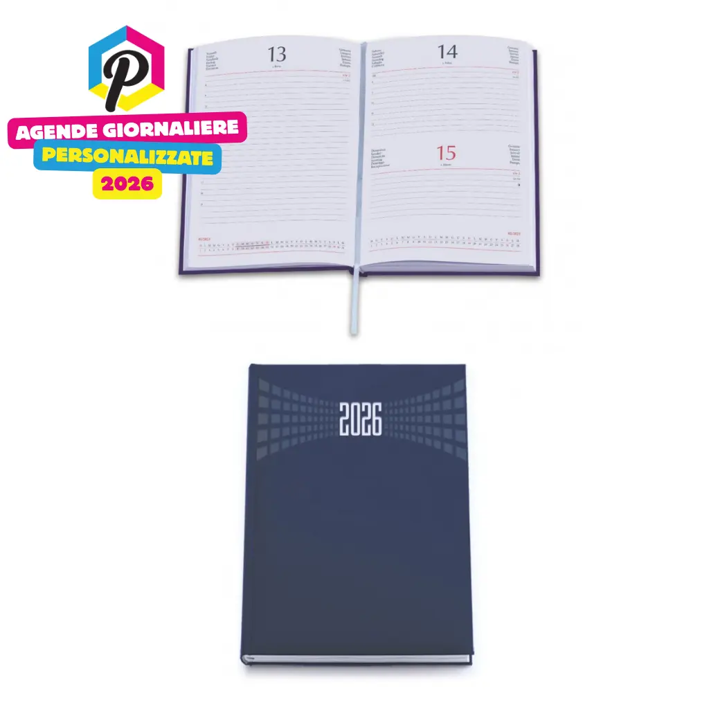 Agende Personalizzate 2026 Roma - Agenda giornaliera con logo aziendale e branding personalizzato