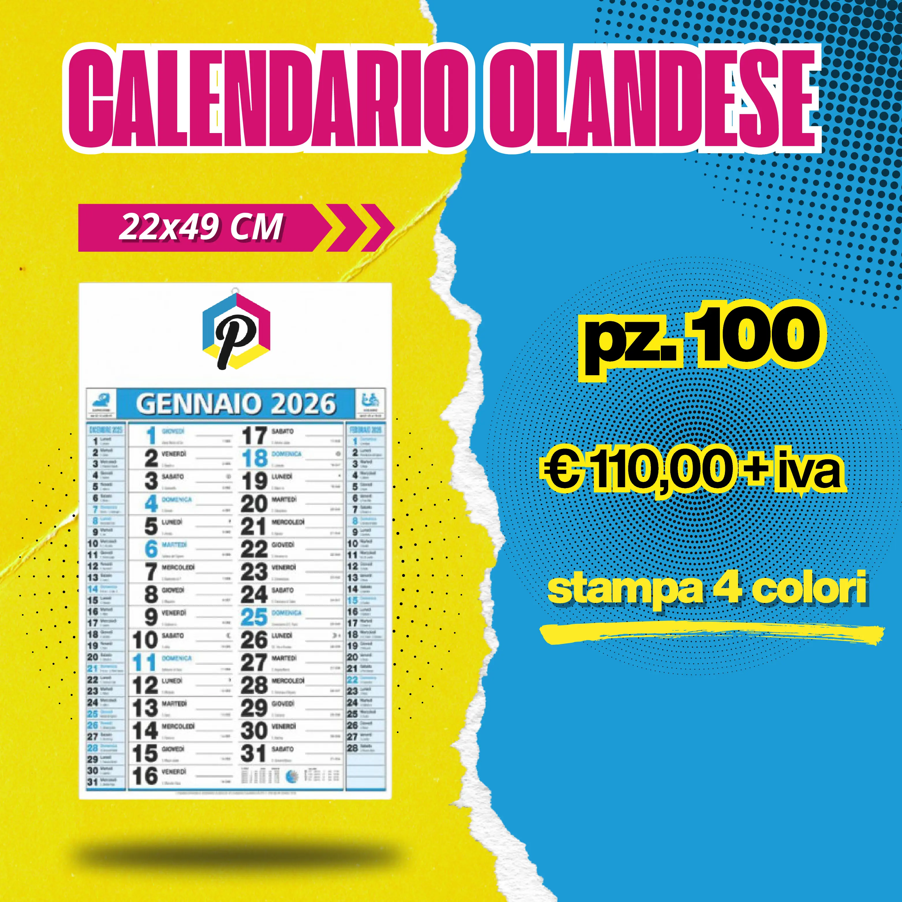 Calendario Olandese 2026 - 100pz €110+IVA