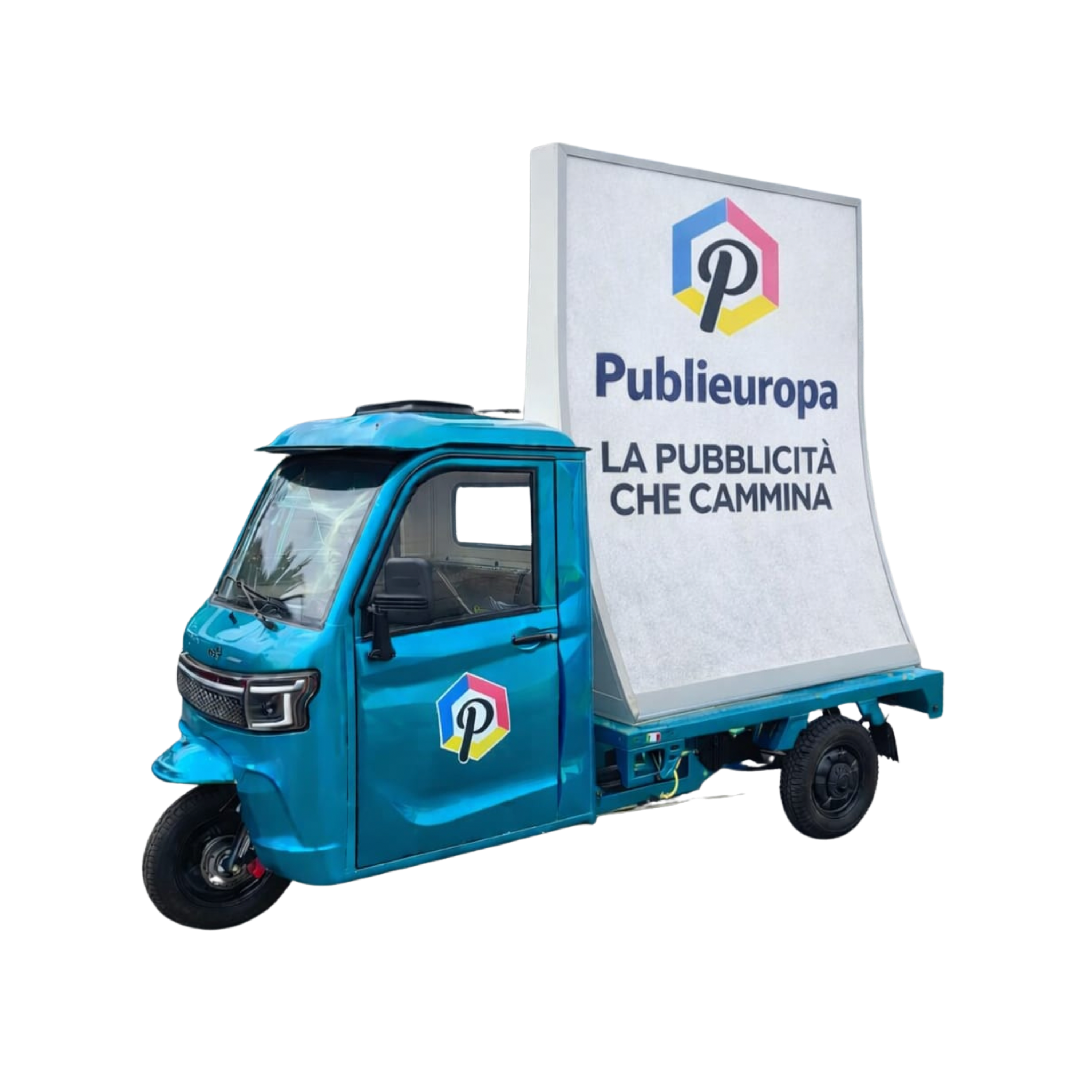 Carro Elettrico con vela pubblicitaria